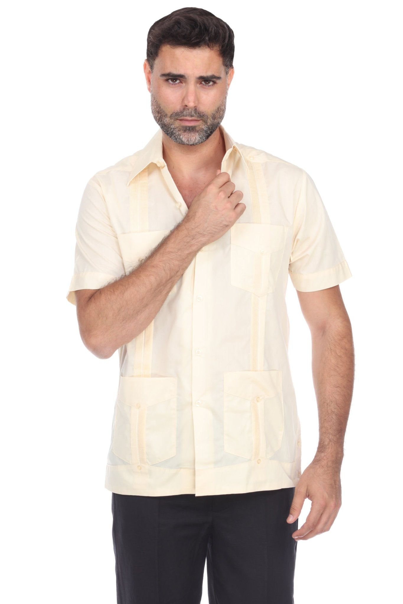 Mojito Collection Guayabera Shirt Classic Poly Cotton Blend Short Sleeve - Mojito Collection - Cuban Shirt, Guayabera, Mens Shirt, Mexican Wedding Shirt, Mojito Guayabera Shirt, White Guayabe