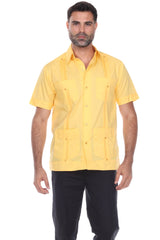 Classic Cotton Blend Guayabera Shirt Short Sleeve