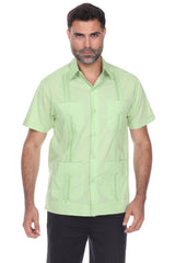 Guayabera clásica de mezcla de algodón de manga corta