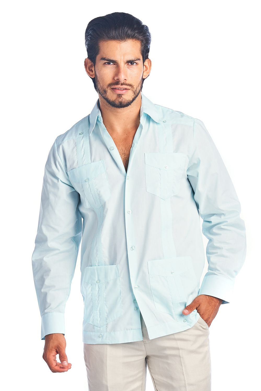 Mojito Collection Men's Guayabera Shirt Premium 100% Linen Long Sleeve - Mojito Collection - Chacabana, Guayabera, Linen Guayabera, Long Sleeve Shirt, Mens Shirt, Mojito Guayabera Shirt, Moji