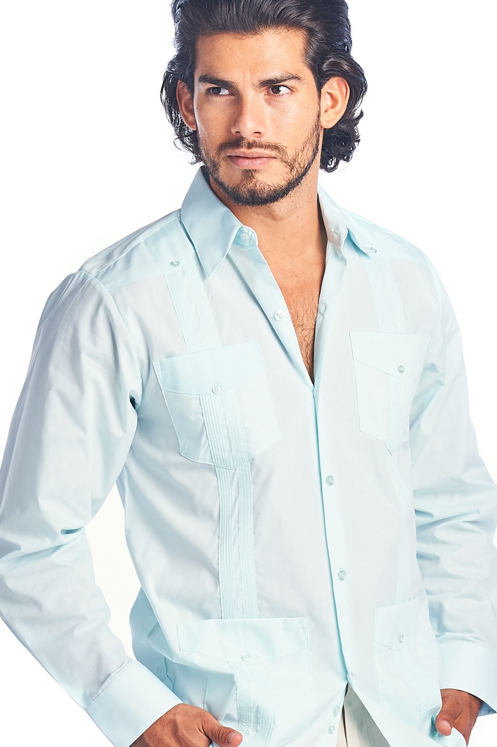 Mojito Collection Men's Guayabera Shirt Premium 100% Linen Long Sleeve - Mojito Collection - Chacabana, Guayabera, Linen Guayabera, Long Sleeve Shirt, Mens Shirt, Mojito Guayabera Shirt, Moji