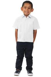 Boy's Cotton Blend Guayabera Shirt Short Sleeve 4-10 - Mojito Collection - Boys Guayabera, Kids Shirt, Mojito Kids Guayabera Shirt, Short Sleeve Shirt