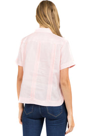 Women's Traditional Guayabera Shirt Premium 100% Linen Short Sleeve XS-3X - Mojito Collection - Ladies Guayabera Shirt, Mojito Lady Guayabera, Short Sleeve Shirt, Women's Guayabera, Womens Sh