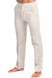 Men's Casual Resort Wear 100% Linen Drawstring Dress Pants - Mojito Collection - Beachwear, Mens Drawstring Pants, Mojito  Linen Pants, Natural Linen Pants, Resortwear Pants