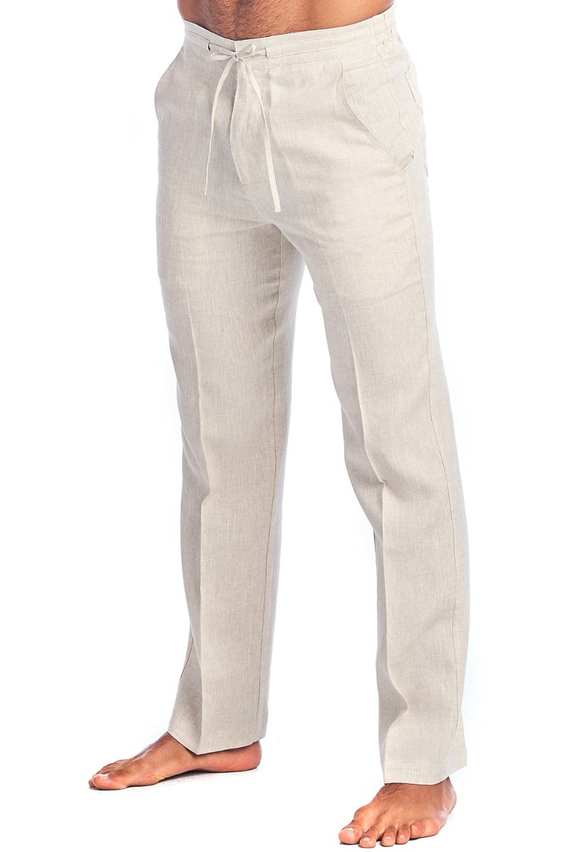Men's Casual Resort Wear 100% Linen Drawstring Dress Pants - Mojito Collection - Beachwear, Mens Drawstring Pants, Mojito  Linen Pants, Natural Linen Pants, Resortwear Pants