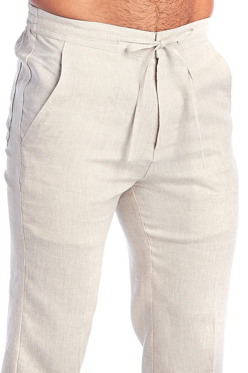 Men's Casual Resort Wear 100% Linen Drawstring Dress Pants - Mojito Collection - Beachwear, Mens Drawstring Pants, Mojito  Linen Pants, Natural Linen Pants, Resortwear Pants