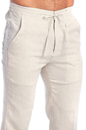 Men's Casual Resort Wear 100% Linen Drawstring Dress Pants - Mojito Collection - Beachwear, Mens Drawstring Pants, Mojito  Linen Pants, Natural Linen Pants, Resortwear Pants