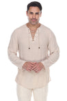 Men's Laced Up Beachwear Long Sleeve Shirt - Mojito Collection - Beachwear Shirt, Long Sleeve Shirt, Mens Shirt, Resortwear