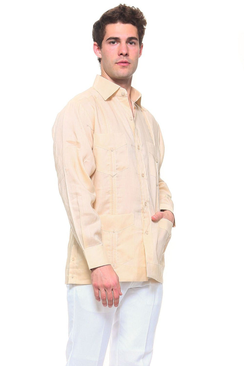 Genuine Mojito Signature Premium Collection 100% Irish Linen Classic Guayabera Shirt Long Sleeve - Mojito Collection - Guayabera, Linen Shirt, Long Sleeve Shirt, Mens Shirt, Mojito Guayabera 