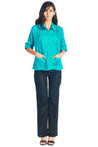 Women's Traditional Guayabera Shirt 3/4 Sleeve 4 Pocket Design - Mojito Collection - Guayabera Shirt, Ladies Shirt, Womens Guayabera Shirt, Womens Shirt