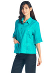 Women's Traditional Guayabera Shirt 3/4 Sleeve 4 Pocket Design - Mojito Collection - Guayabera Shirt, Ladies Shirt, Womens Guayabera Shirt, Womens Shirt