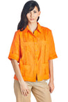 Women's Traditional Guayabera Shirt 3/4 Sleeve 4 Pocket Design - Mojito Collection - Guayabera Shirt, Ladies Shirt, Womens Guayabera Shirt, Womens Shirt