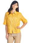 Women's Traditional Guayabera Shirt 3/4 Sleeve 4 Pocket Design - Mojito Collection - Guayabera Shirt, Ladies Shirt, Womens Guayabera Shirt, Womens Shirt