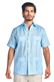 Mojito Collection Big Size Men's Traditional Guayabera Shirt Premium 100% Linen Short Sleeve 3X-8X - Mojito Collection - Guayabera, Mens Shirt, Mojito Guayabera Shirt, Short Sleeve Linen Shir