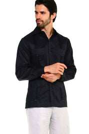 Mojito Collection Men's Big Size Guayabera Shirt Premium 100% Linen Long Sleeve 3X-8X - Mojito Collection - 3X, 4X, 5X, 6X, 7X, 8X, Big Size, Big Size Guayabera, Big Size Shirt, Linen Guayabe