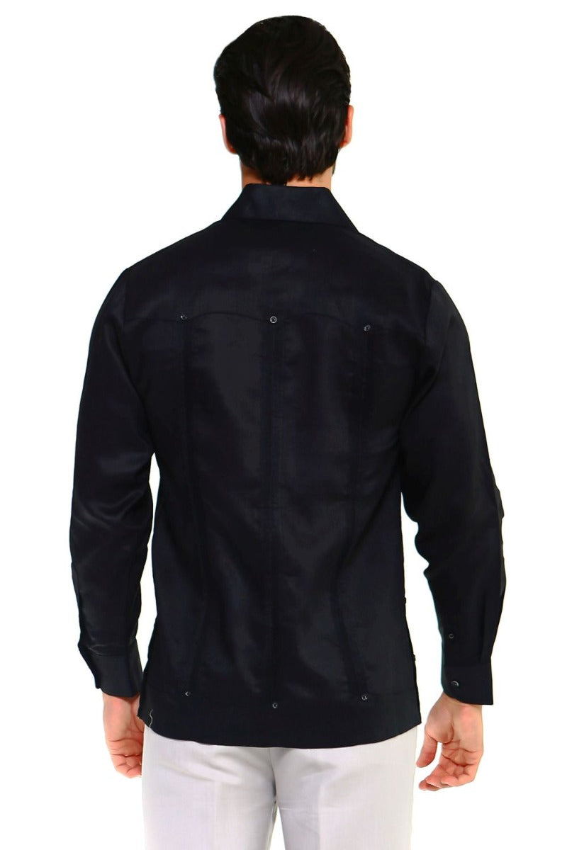 Mojito Collection Men's Big Size Guayabera Shirt Premium 100% Linen Long Sleeve 3X-8X - Mojito Collection - 3X, 4X, 5X, 6X, 7X, 8X, Big Size, Big Size Guayabera, Big Size Shirt, Linen Guayabe