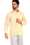 Mojito Collection Men's Big Size Guayabera Shirt Premium 100% Linen Long Sleeve 3X-8X - Mojito Collection - 3X, 4X, 5X, 6X, 7X, 8X, Big Size, Big Size Guayabera, Big Size Shirt, Linen Guayabe