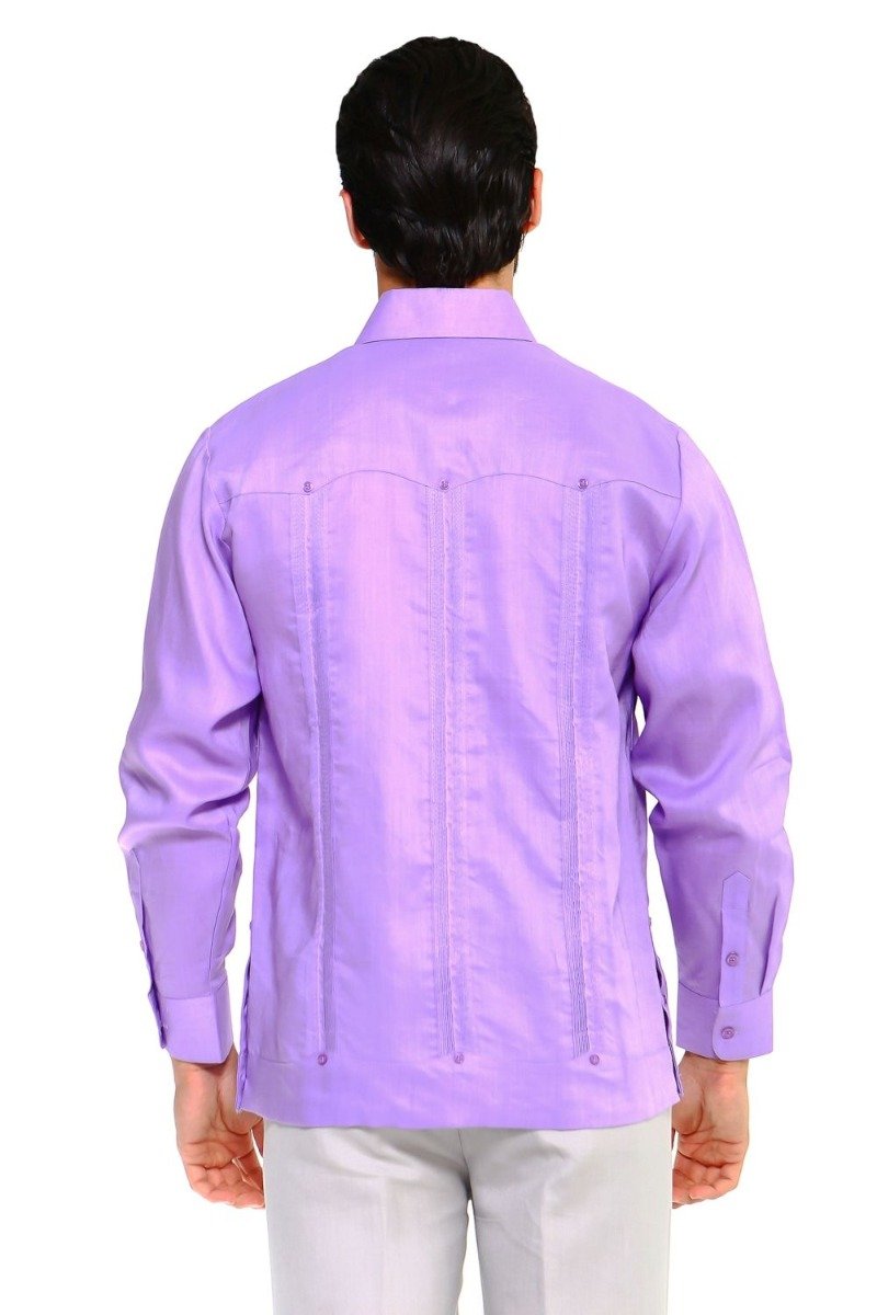 Mojito Collection Men's Big Size Guayabera Shirt Premium 100% Linen Long Sleeve 3X-8X - Mojito Collection - 3X, 4X, 5X, 6X, 7X, 8X, Big Size, Big Size Guayabera, Big Size Shirt, Linen Guayabe