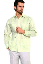 Mojito Collection Men's Big Size Guayabera Shirt Premium 100% Linen Long Sleeve 3X-8X - Mojito Collection - 3X, 4X, 5X, 6X, 7X, 8X, Big Size, Big Size Guayabera, Big Size Shirt, Linen Guayabe