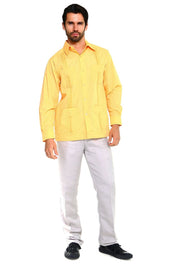 Mojito Collection Men's Big Size Guayabera Shirt Premium 100% Linen Long Sleeve 3X-8X - Mojito Collection - 3X, 4X, 5X, 6X, 7X, 8X, Big Size, Big Size Guayabera, Big Size Shirt, Linen Guayabe