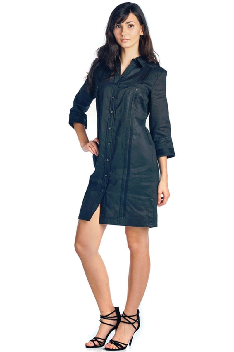 4 Sleeve and Button Down - Mojito Collection - Guayabera Dress, Long Sleeve Shirt Dress, Mojito Guayabera, Womens Guayabera Shirt Dress