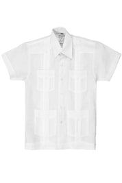 Junior Boys Linen Guayabera Shirt Short Sleeve 4 Pocked Design 14Y-20Y - Mojito Collection - Boys Guayabera Shirt, Guayabera, Linen Shirt, Mojito Guayabera Shirt, Short Sleeve