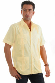 Mojito Collection Big Size Guayabera Shirt Classic Poly Cotton Short Sleeve 3X-8X - Mojito Collection - Guayabera, Mens Shirt, Mojito Guayabera Shirt