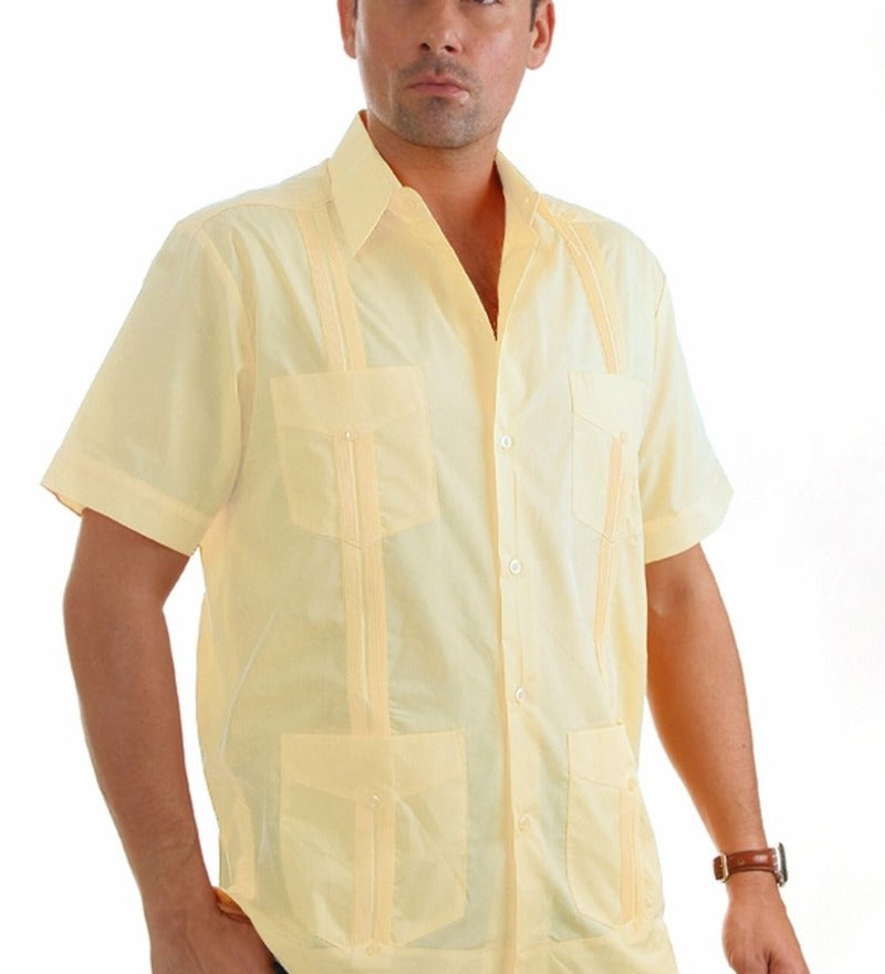 Mojito Collection Big Size Men's Traditional Guayabera Shirt Premium 100% Linen Short Sleeve 3X-8X - Mojito Collection - Guayabera, Mens Shirt, Mojito Guayabera Shirt, Short Sleeve Linen Shir