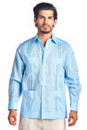 Mojito Collection Big Size Guayabera Shirt Classic Poly Cotton Long Sleeve 3X-8X - Mojito Collection - Guayabera, Long Sleeve Shirt, Mens Shirt, Mojito Guayabera Shirt