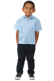 Boy's Cotton Blend Guayabera Shirt Short Sleeve 4-10 - Mojito Collection - Boys Guayabera, Kids Shirt, Mojito Kids Guayabera Shirt, Short Sleeve Shirt